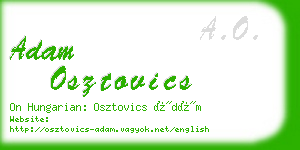 adam osztovics business card
